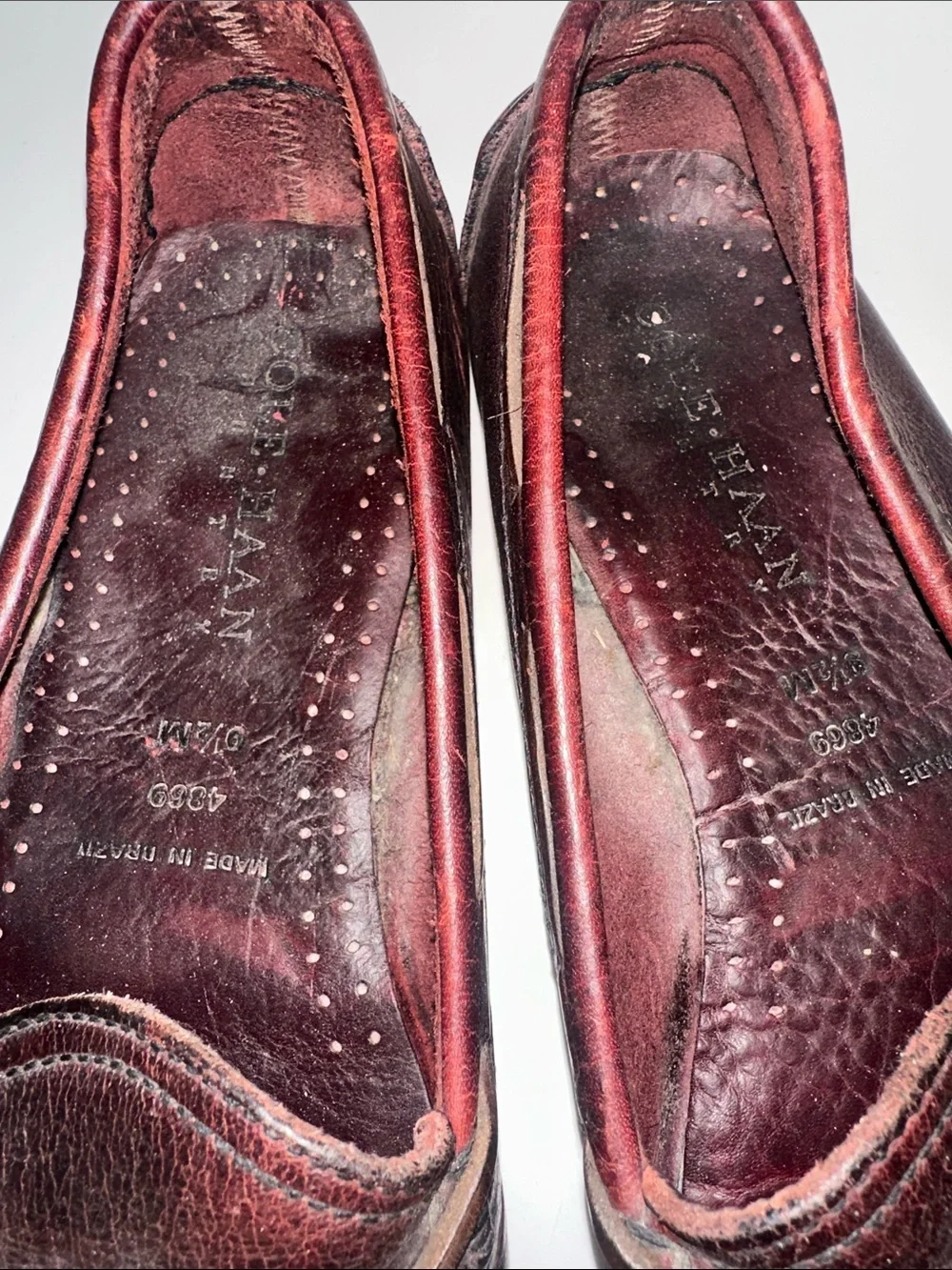 Cole Haan Men's Burgundy Leather Boat Shoes